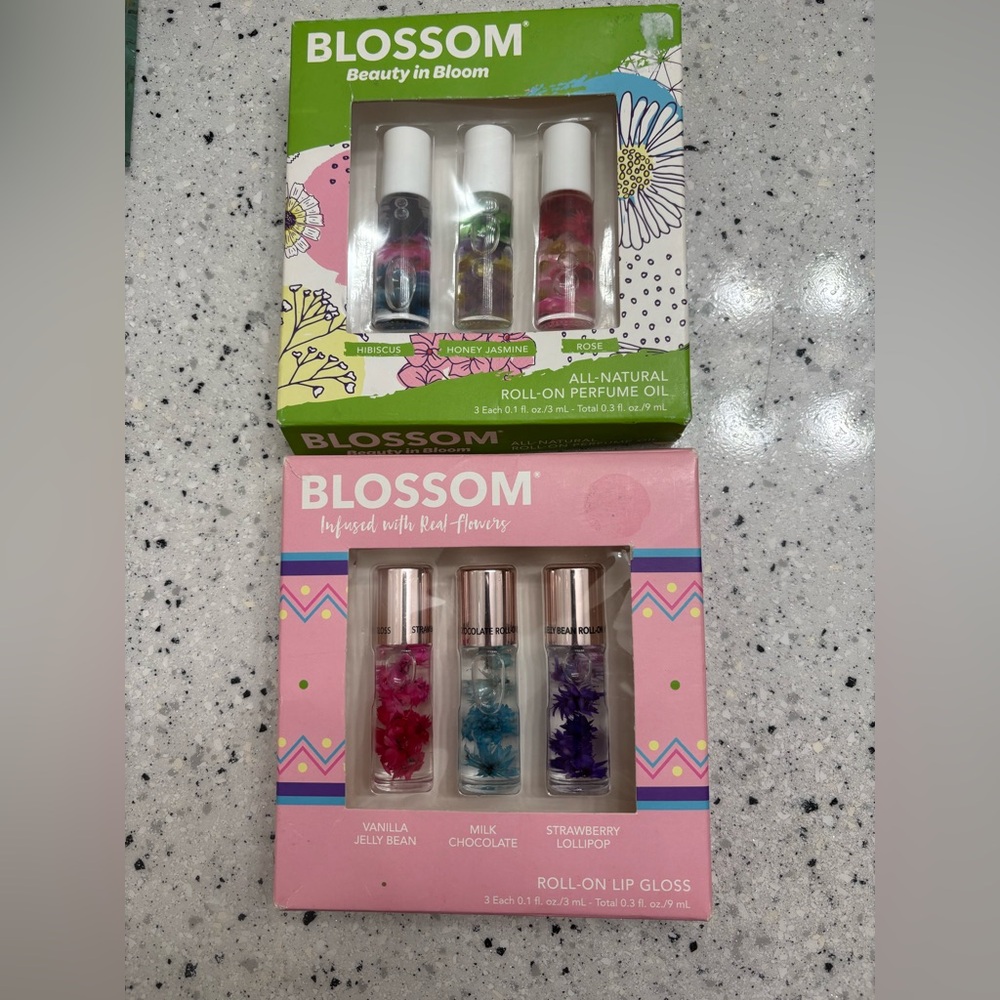 Blossom Roll-On Perfume and Lip Gloss Set